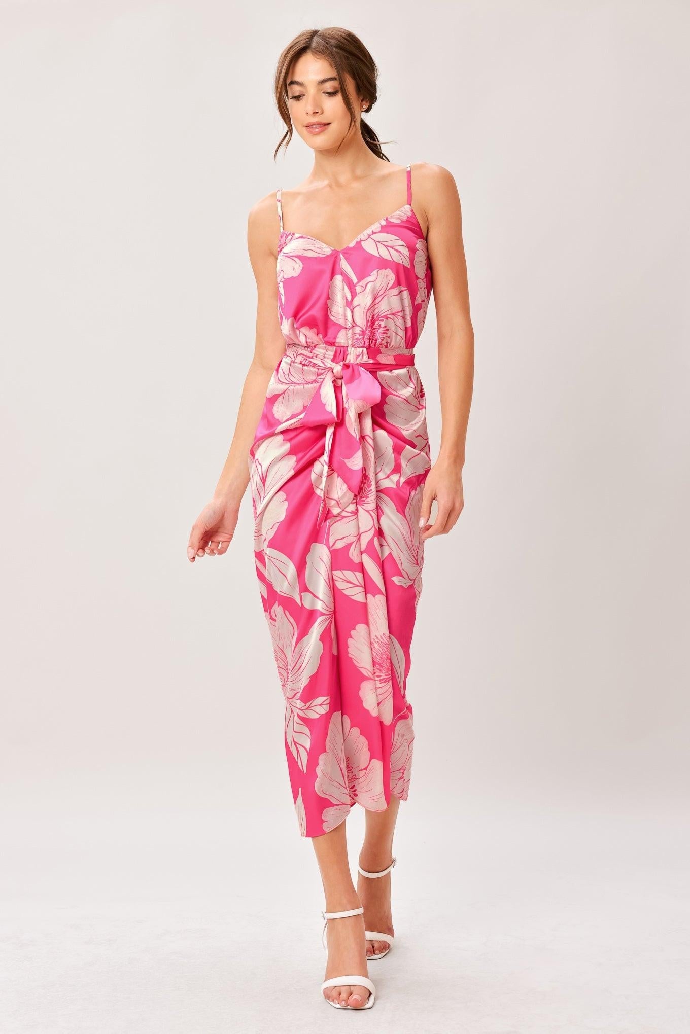 BOLD PETALIA WOVEN MIDI DRESS Flying Tomato