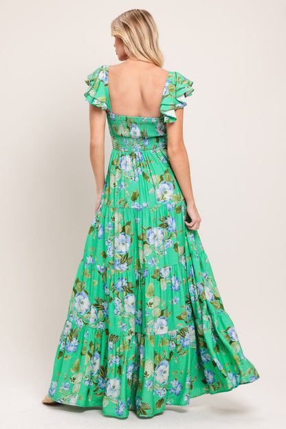 FRESH BLOSSOM WOVEN MAXI DRESS Flying Tomato