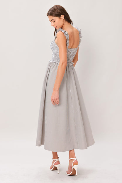 SWEET STRIPE WOVEN MIDI DRESS Flying Tomato