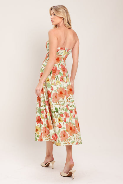 FLORAL DAYDREAM WOVEN MIDI DRESS Flying Tomato