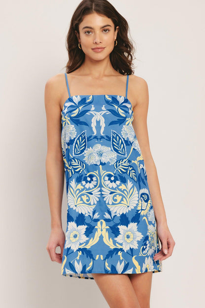 SANTORINI SKY WOVEN MINI SHIFT DRESS Flying Tomato