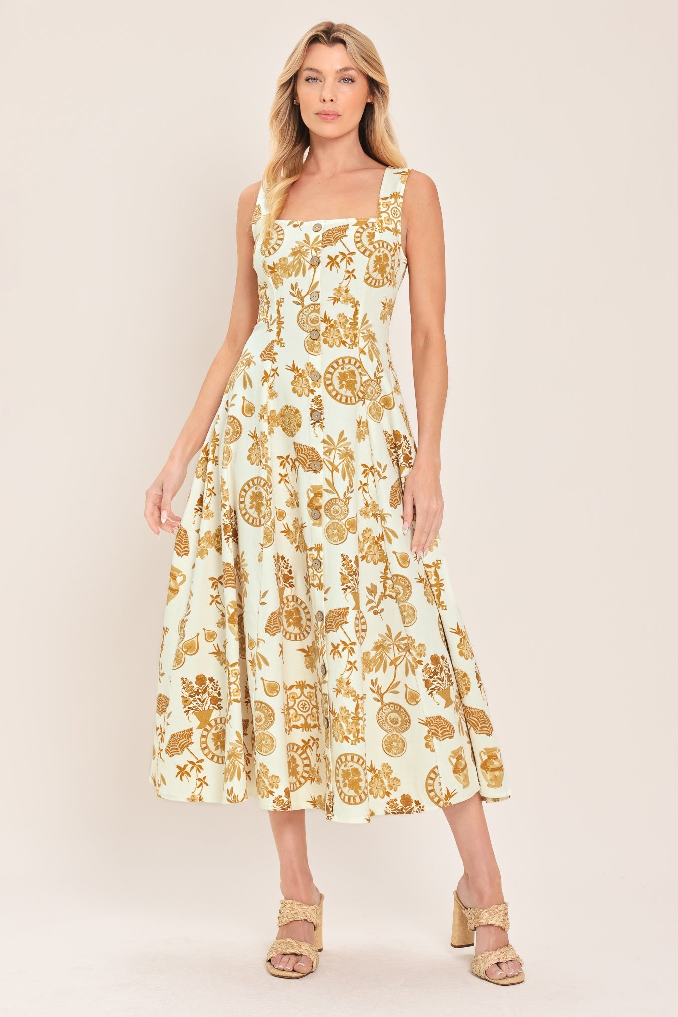 CITRUS COAST WOVEN MIDI DRESS Flying Tomato