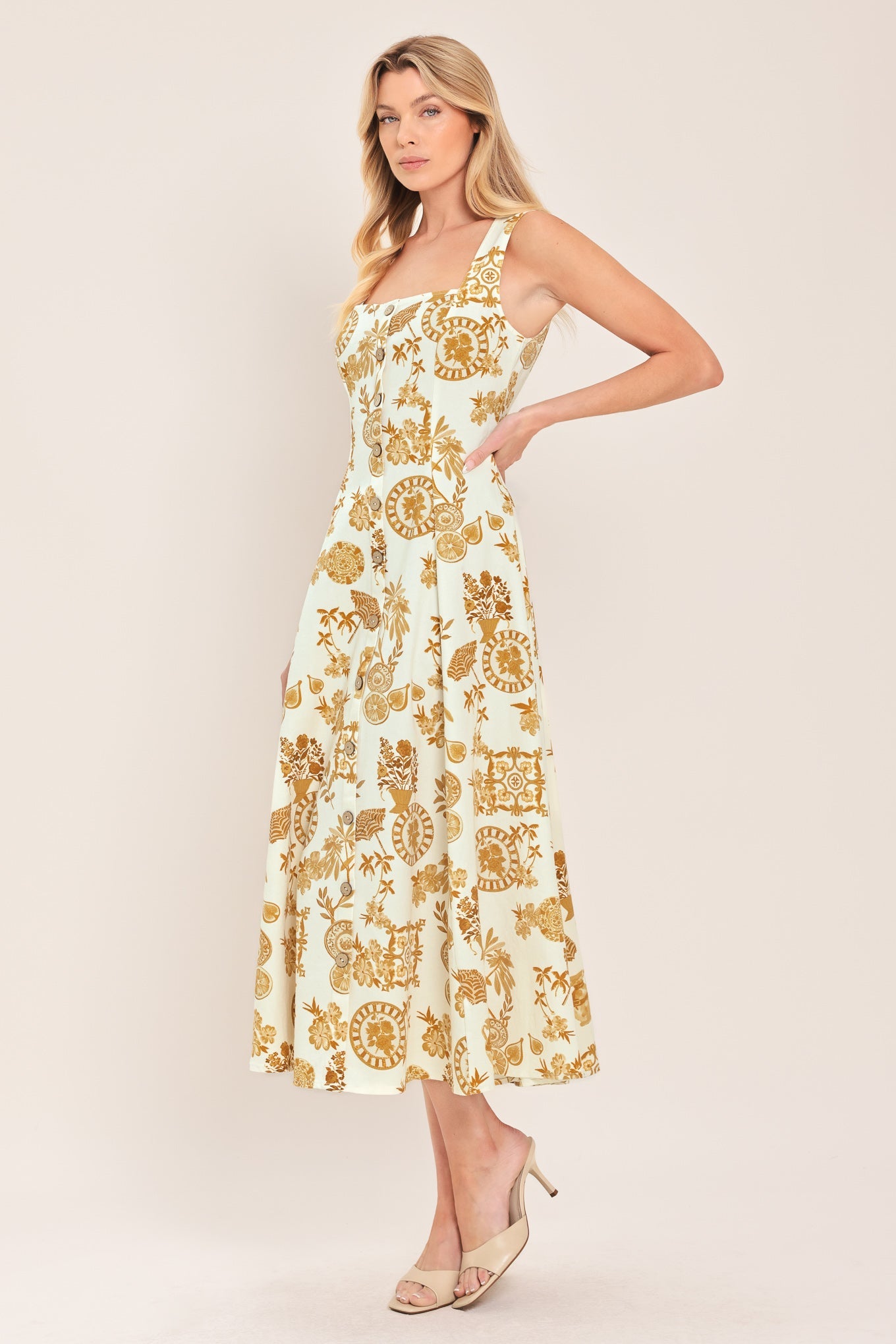 CITRUS COAST WOVEN MIDI DRESS Flying Tomato