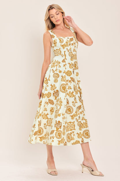 CITRUS COAST WOVEN MIDI DRESS Flying Tomato