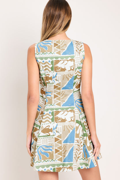 DESERT MOSAIC WOVEN MINI DRESS Flying Tomato