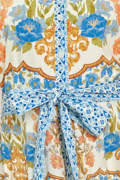 ROYAL GARDEN SOIREE WOVEN MIDI SHIRT DRESS Flying Tomato