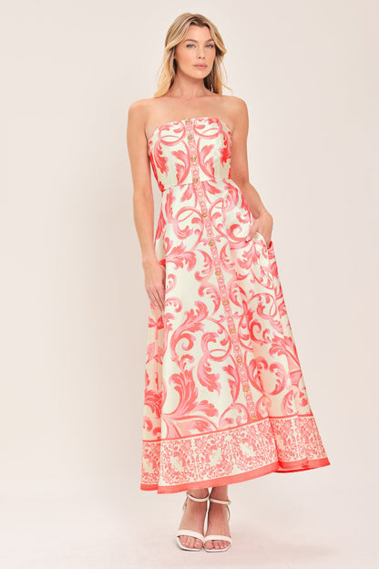 SUNSET ROYALTY WOVEN MIDI DRESS Flying Tomato