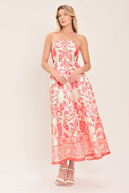 SUNSET ROYALTY WOVEN MIDI DRESS Flying Tomato