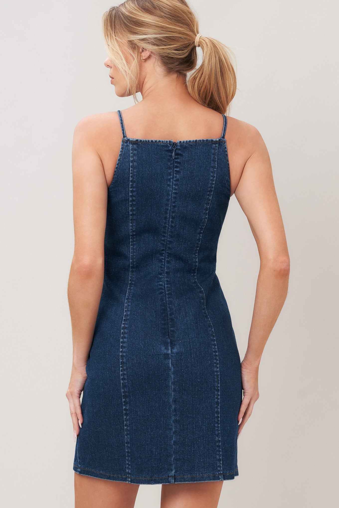 SECOND SKIN DENIM MINI DRESS Flying Tomato