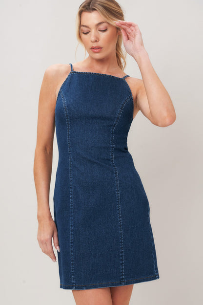 SECOND SKIN DENIM MINI DRESS Flying Tomato