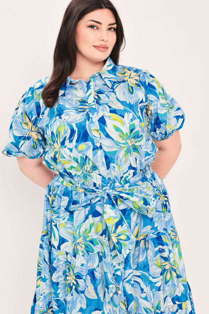 OCEAN GARDEN WOVEN MIDI DRESS Flying Tomato