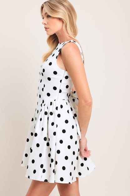 SPOTLIGHT LOVE DOT WOVEN MINI DRESS Flying Tomato