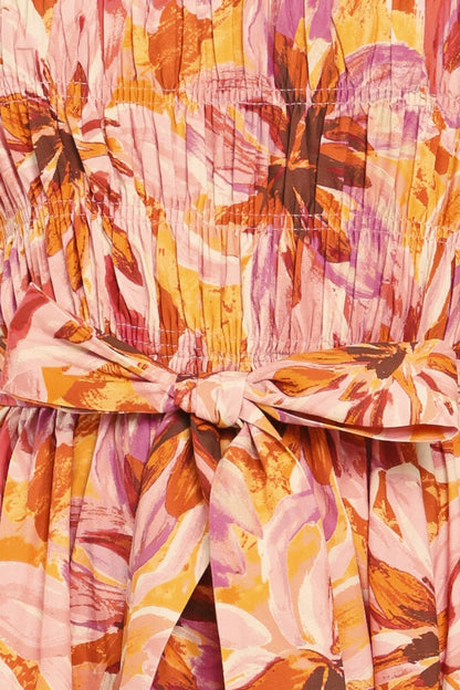 APRICOT BLOSSOM WOVEN MIDI DRESS Flying Tomato