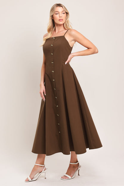 EARTHY GRACE WOVEN MIDI DRESS Flying Tomato