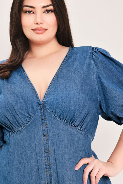 SOFT GIRL DENIM MINI DRESS Flying Tomato