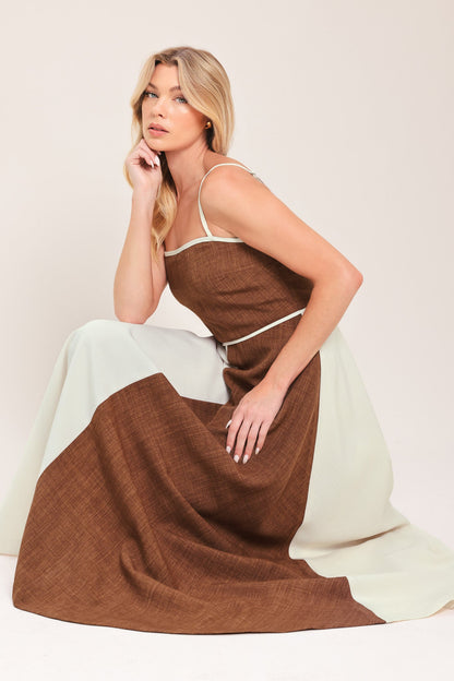 SIENNA FORM WOVEN MIDI DRESS Flying Tomato