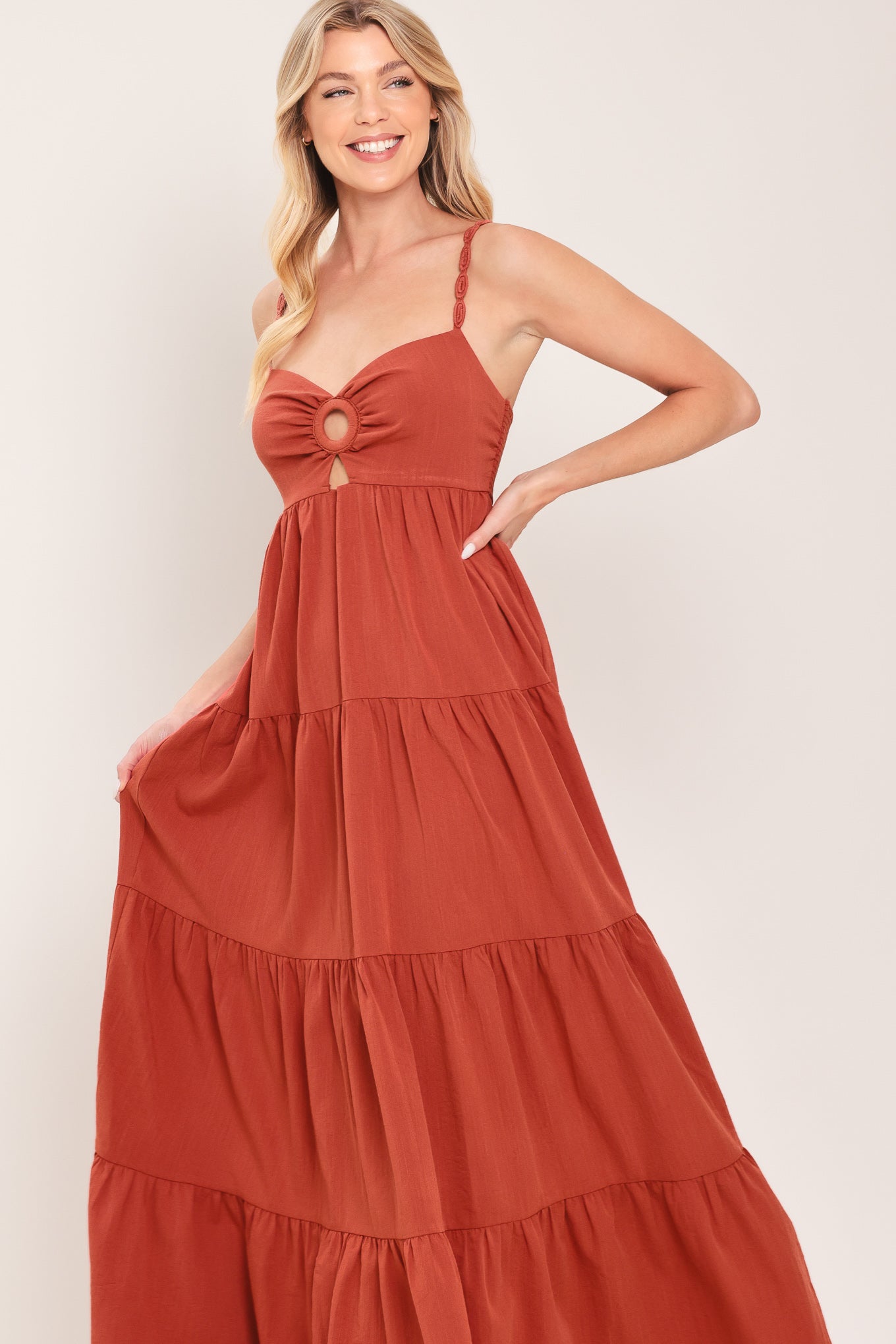 AMBER WAVE WOVEN MAXI DRESS Flying Tomato