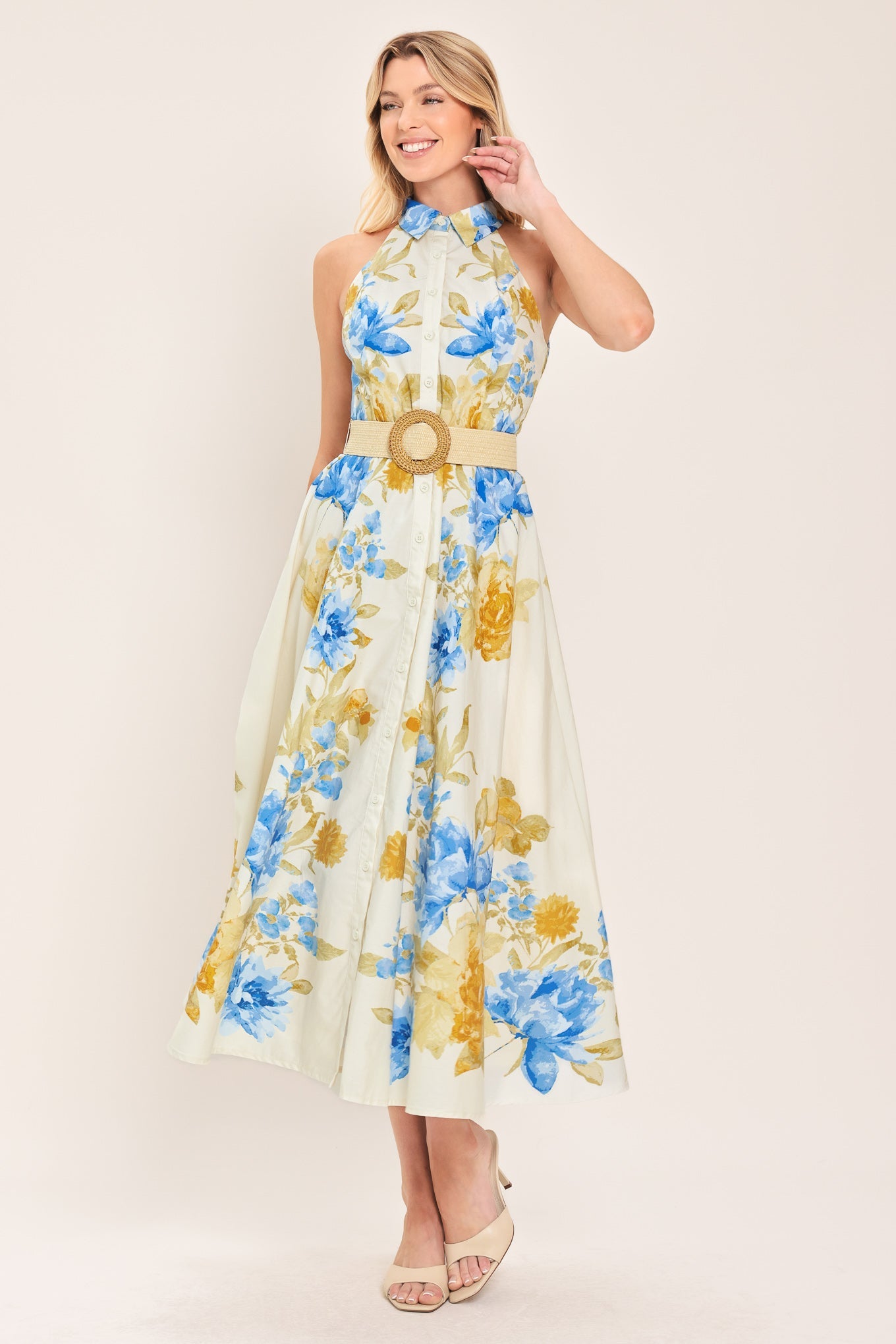 SUNNY DAYDREAM WOVEN MIDI DRESS Flying Tomato