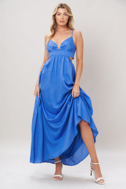 AZURE TEMPTATION WOVEN MAXI DRESS Flying Tomato