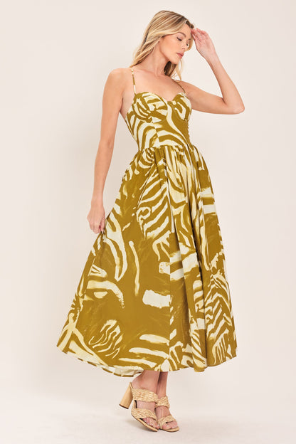 GOLDEN PALM ESCAPE WOVEN MIDI DRESS Flying Tomato