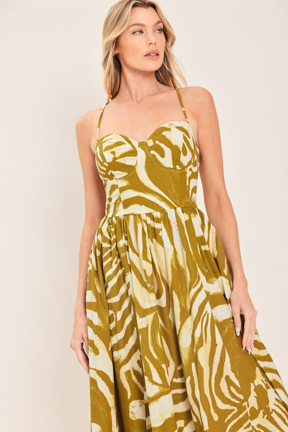 GOLDEN PALM ESCAPE WOVEN MIDI DRESS Flying Tomato