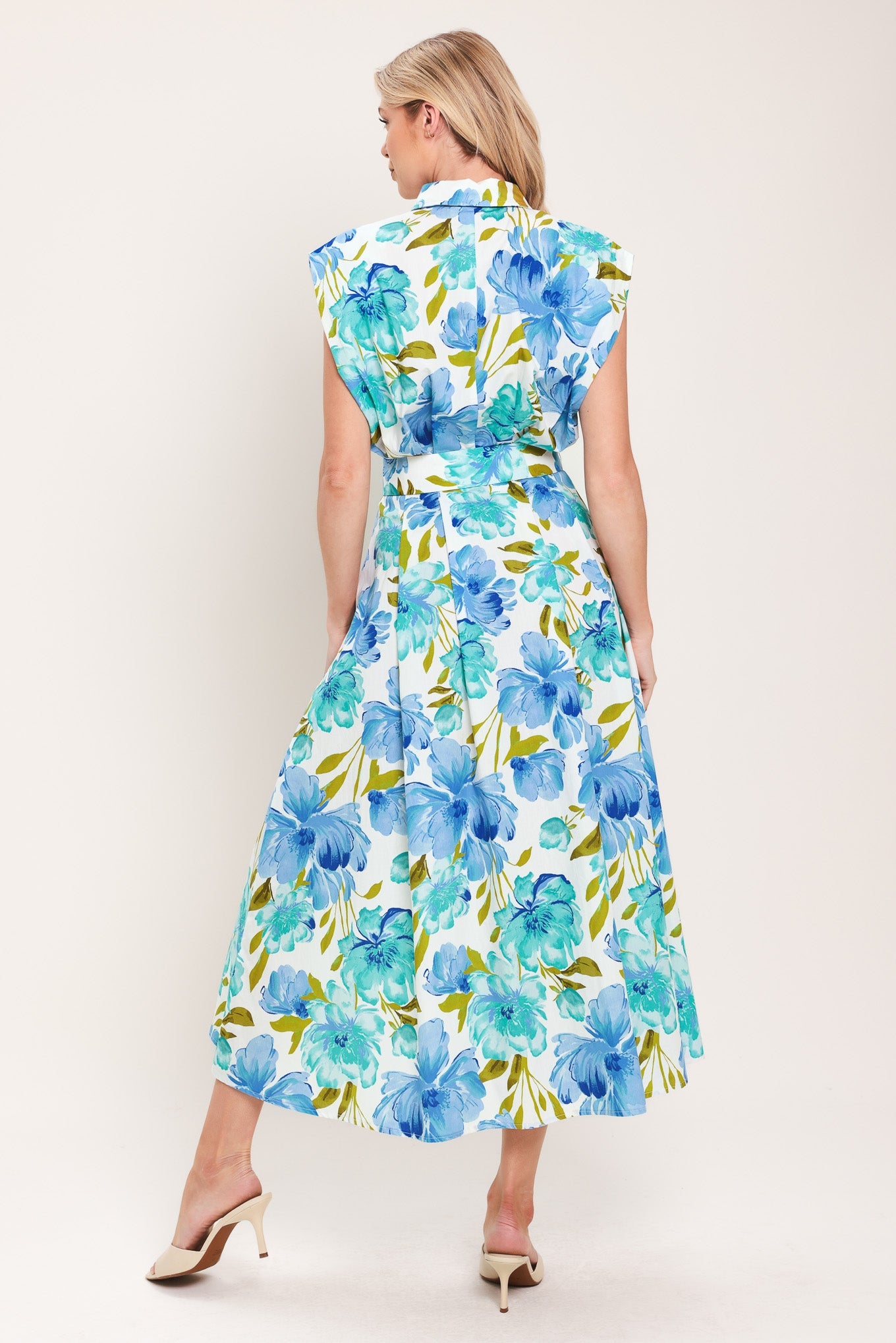 MODERN BLOOM WOVEN MIDI DRESS Flying Tomato