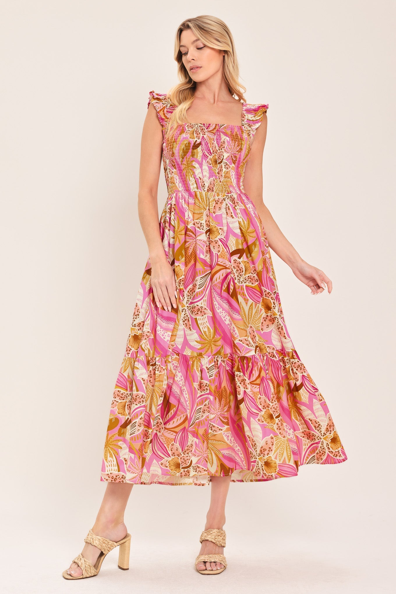 CABANA CRUSH WOVEN MIDI DRESS Flying Tomato