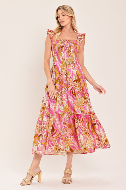 CABANA CRUSH WOVEN MIDI DRESS Flying Tomato