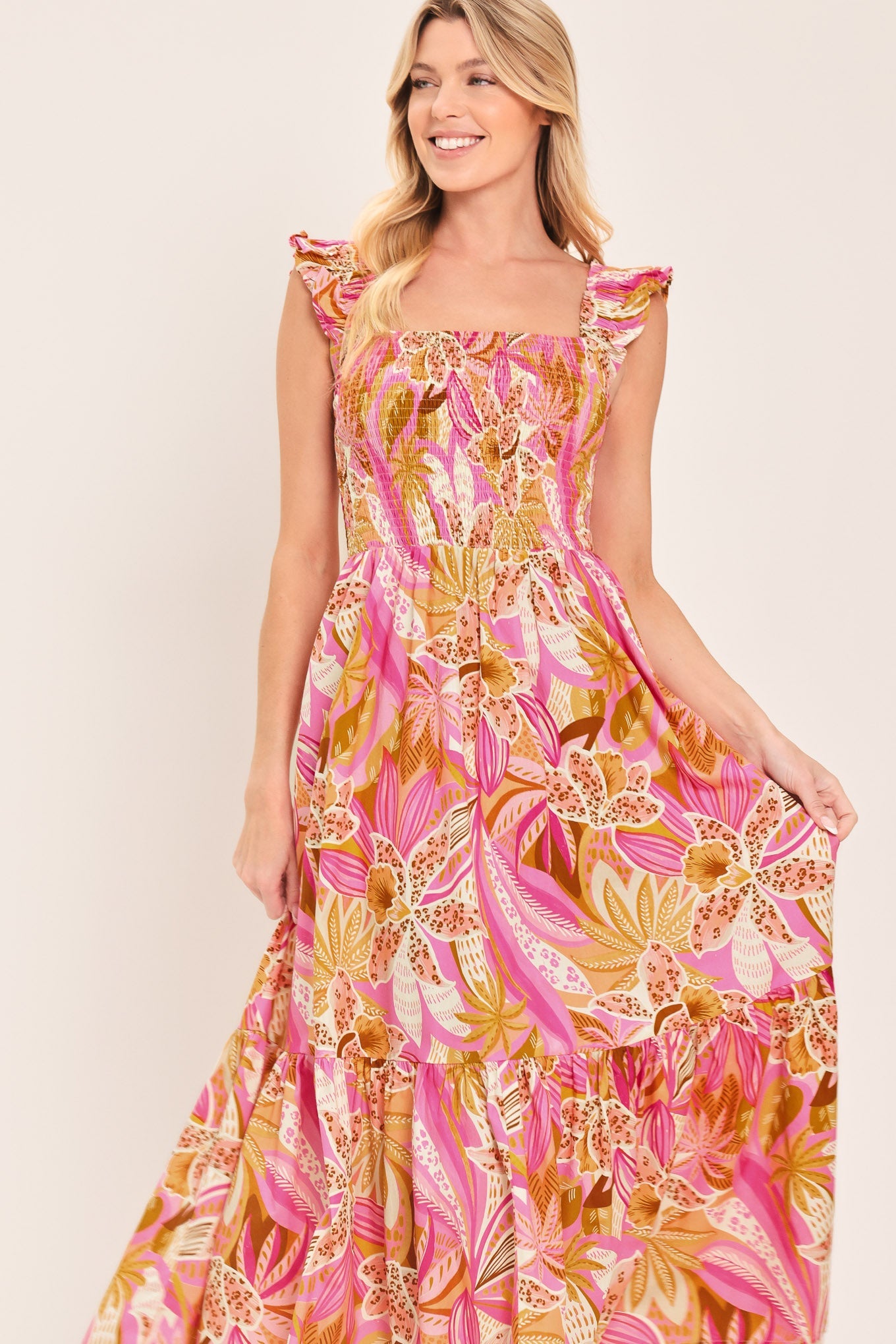 CABANA CRUSH WOVEN MIDI DRESS Flying Tomato