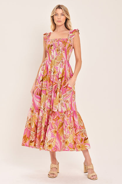 CABANA CRUSH WOVEN MIDI DRESS Flying Tomato