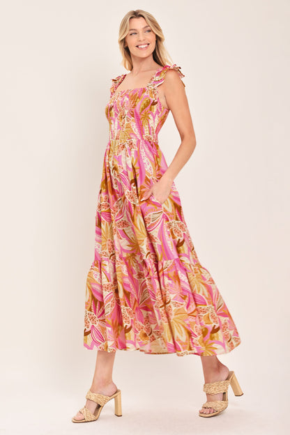CABANA CRUSH WOVEN MIDI DRESS Flying Tomato