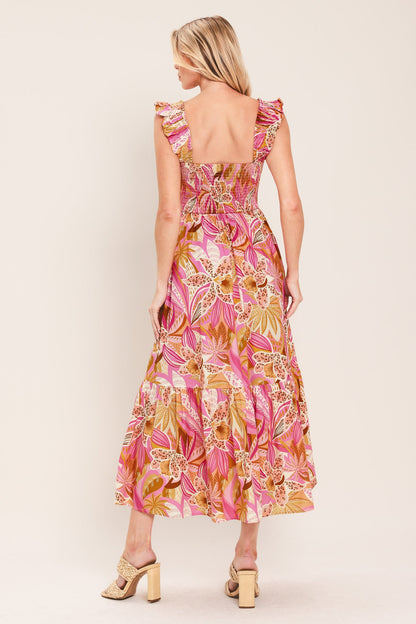 CABANA CRUSH WOVEN MIDI DRESS Flying Tomato