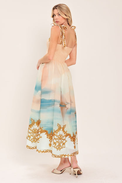 CAPRI COASTLIN WOVEN MIDI DRESS Flying Tomato