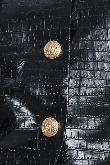 AT THE START FAUX LEATHER BOLERO JACKET Flying Tomato