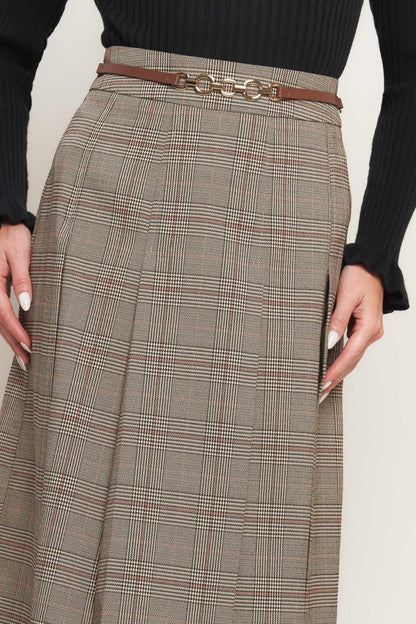 BRITISH TRACE WOVEN MIDI SKIRT Flying Tomato
