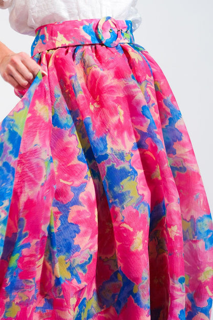 SWEET VISION WOVEN MIDI SKIRT Flying Tomato