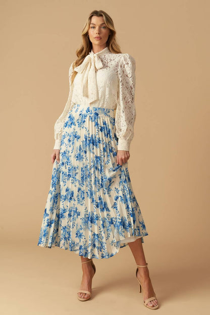 STARS IN MY HEART WOVEN MIDI SKIRT Flying Tomato