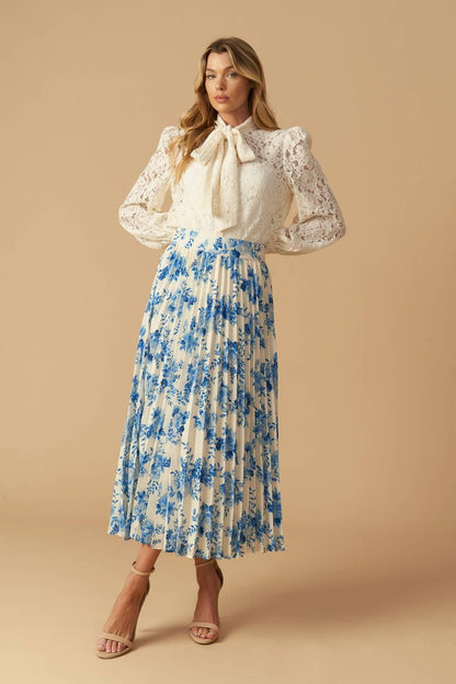 STARS IN MY HEART WOVEN MIDI SKIRT Flying Tomato