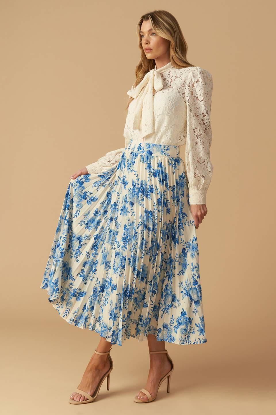 STARS IN MY HEART WOVEN MIDI SKIRT Flying Tomato