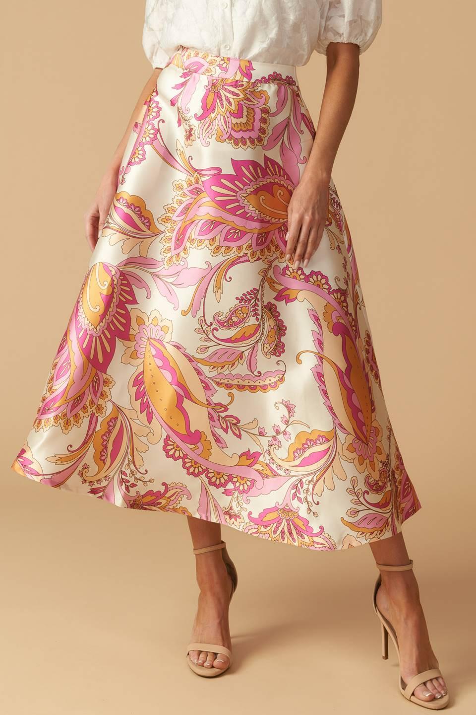 IN THE STILLNESS WOVEN MIDI SKIRT Flying Tomato
