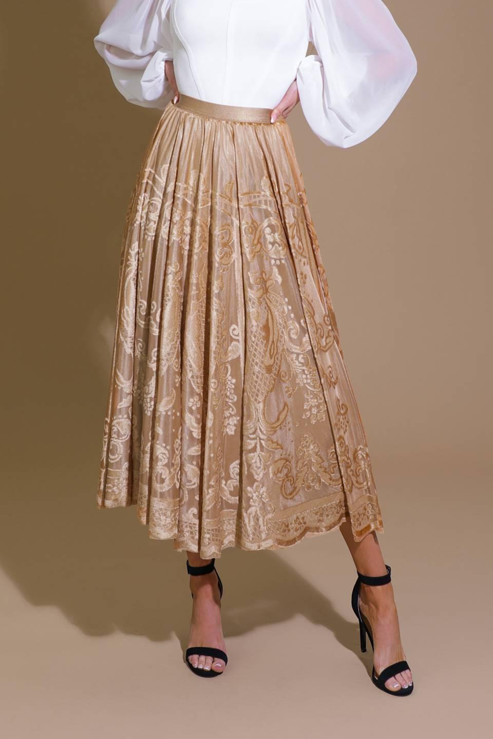EASE MY MIND VELVET MIDI SKIRT Flying Tomato