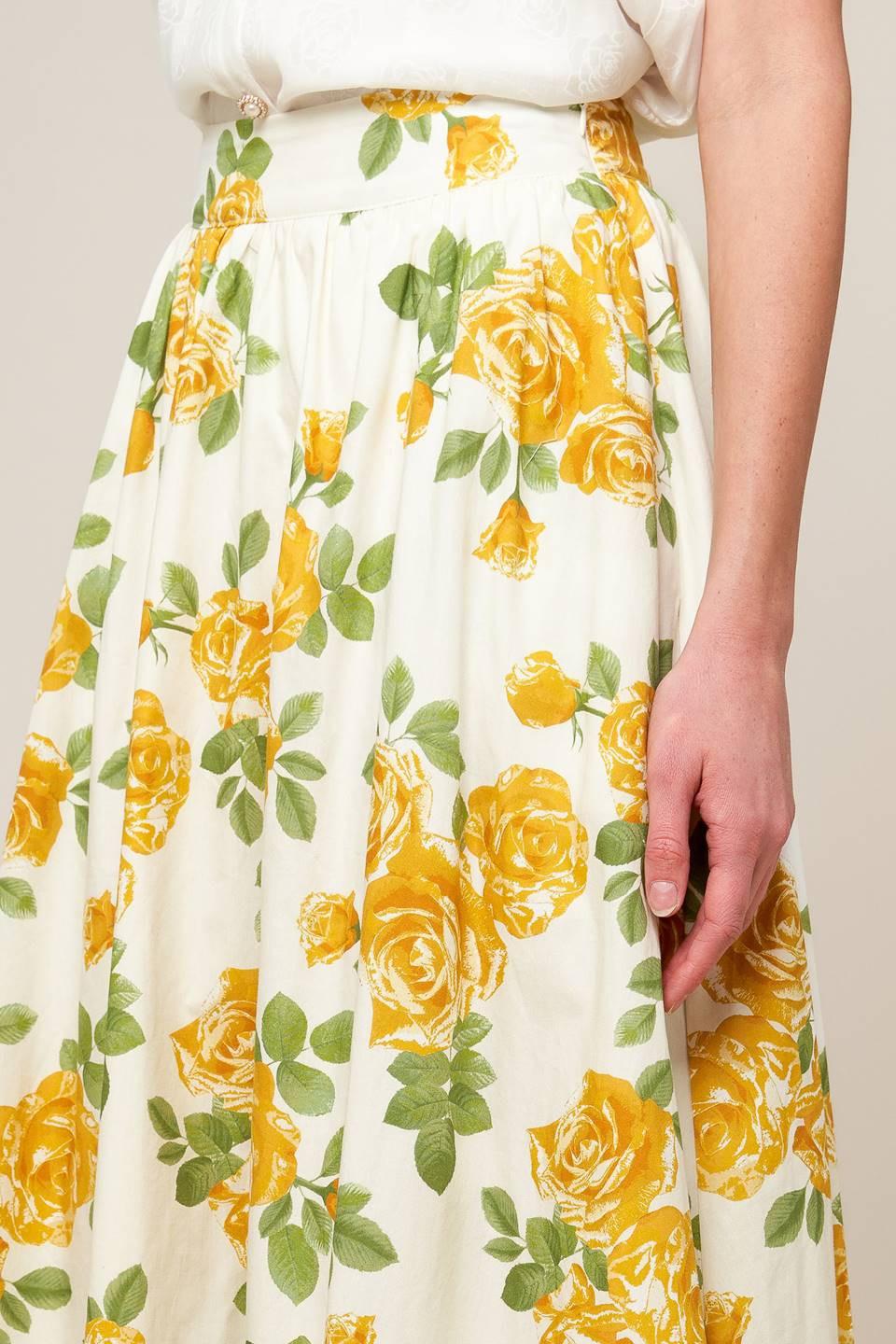 EVERY SUNDAY CREAM WOVEN MIDI SKIRT Flying Tomato