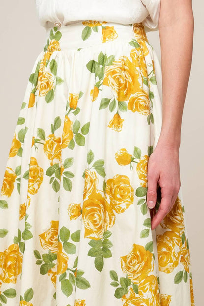 EVERY SUNDAY CREAM WOVEN MIDI SKIRT Flying Tomato