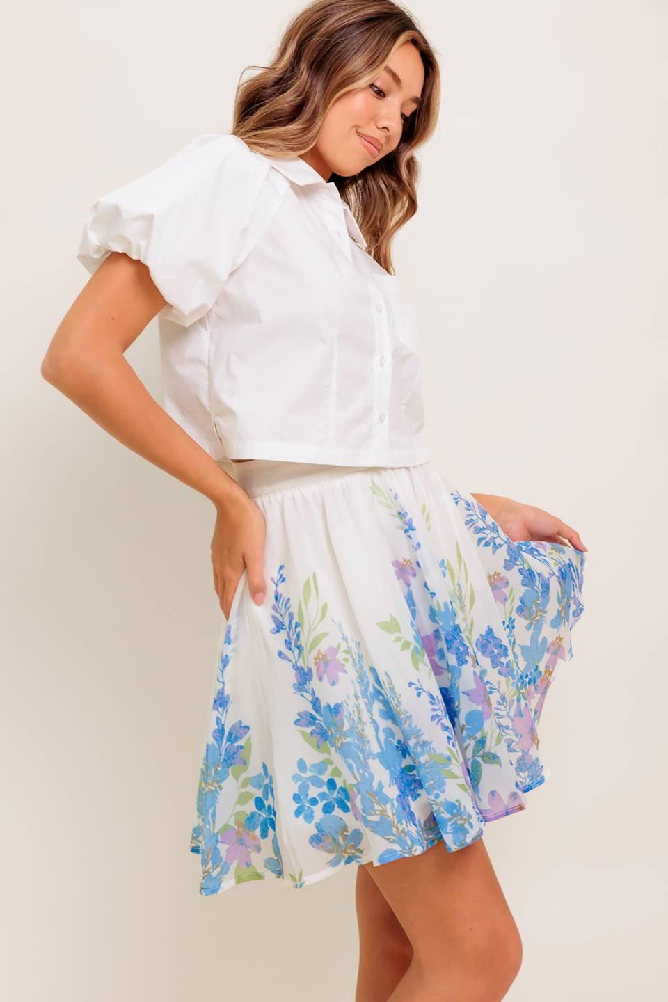 SUNSET SAIL WOVEN MINI FULL SKIRT Flying Tomato
