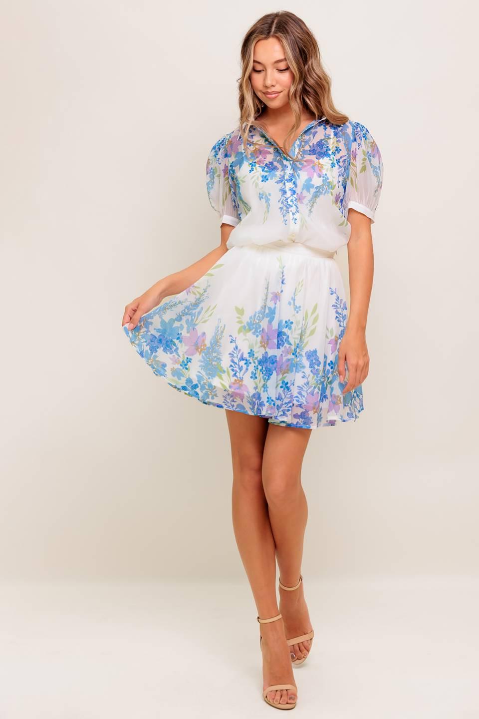 SUNSET SAIL WOVEN MINI FULL SKIRT Flying Tomato