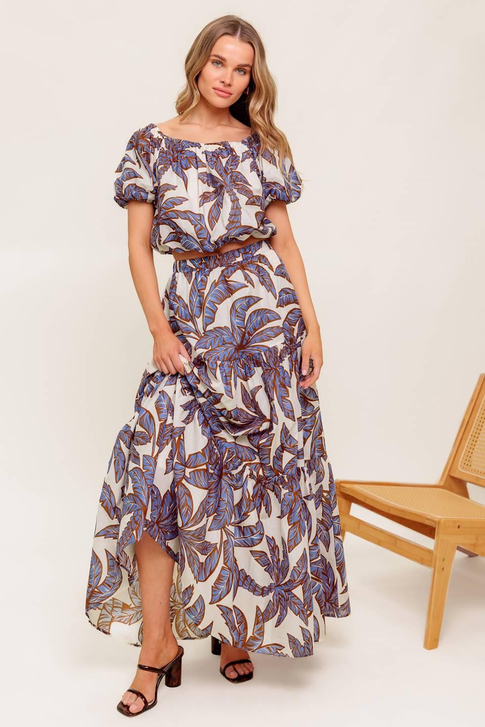 PETAL WALTZ WOVEN MAXI SKIRT Flying Tomato