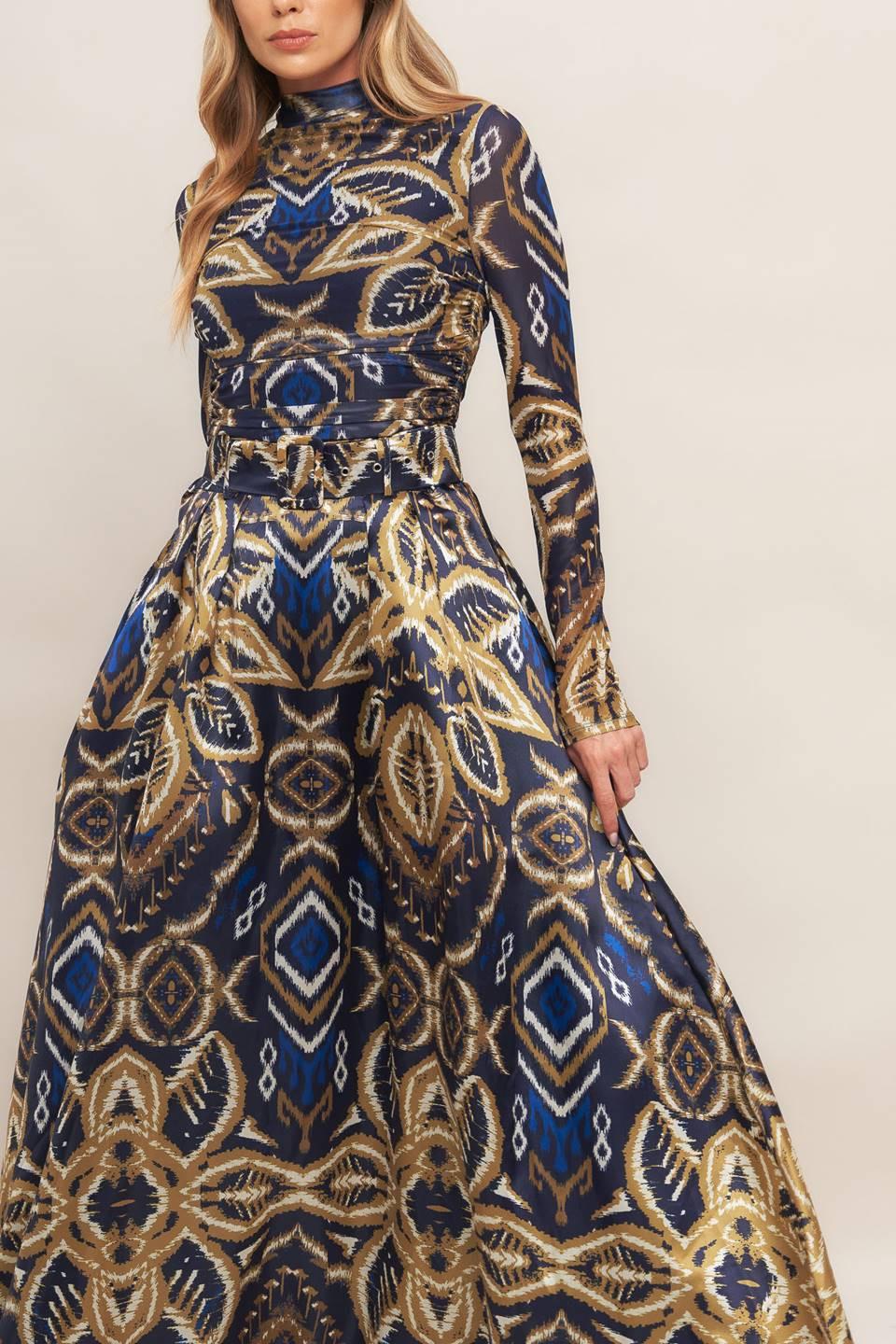 NIGHTFALL DRAPE WOVEN MAXI FULL SKIRT Flying Tomato