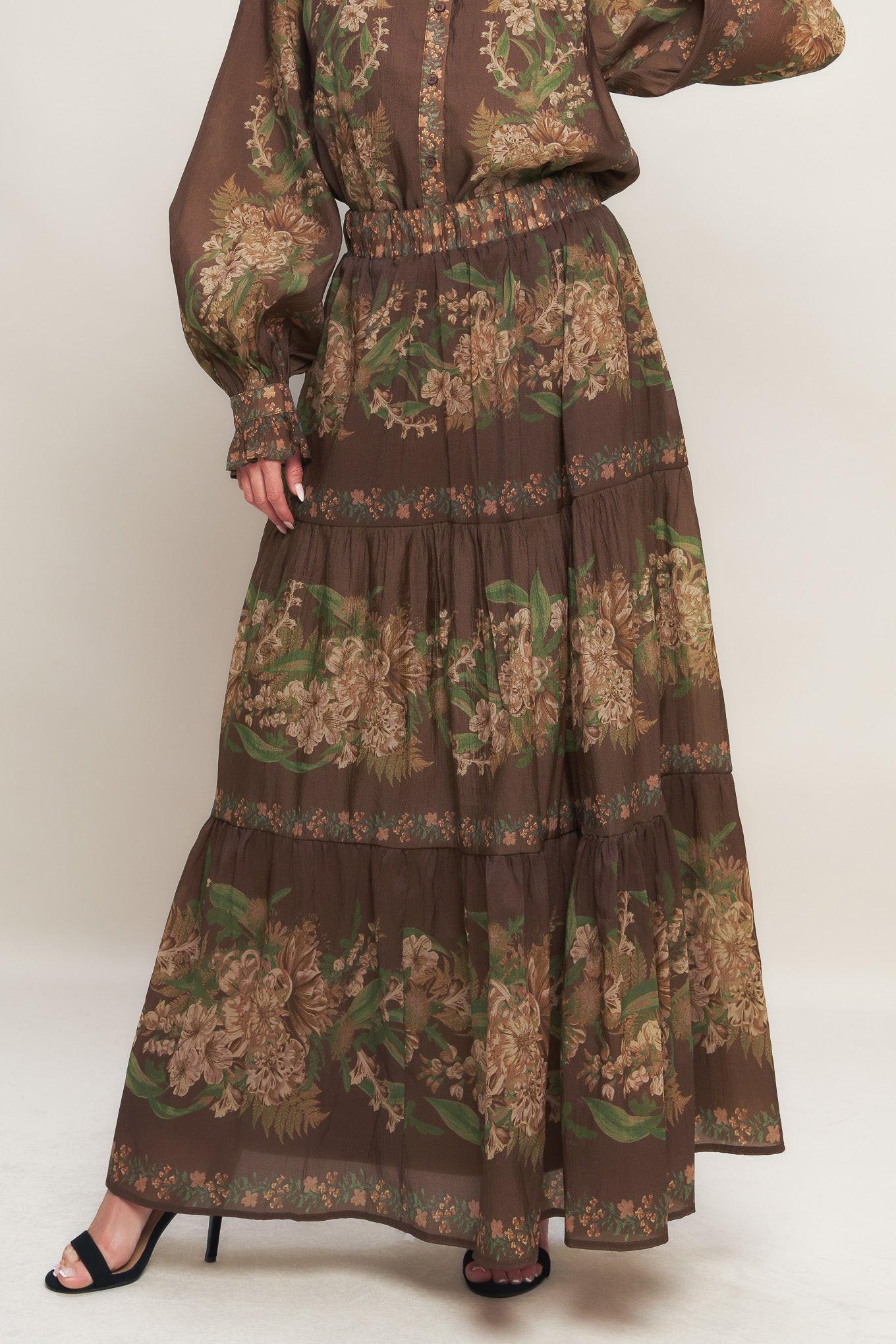 CELEBRITY MOMENT WOVEN MAXI SKIRT Flying Tomato