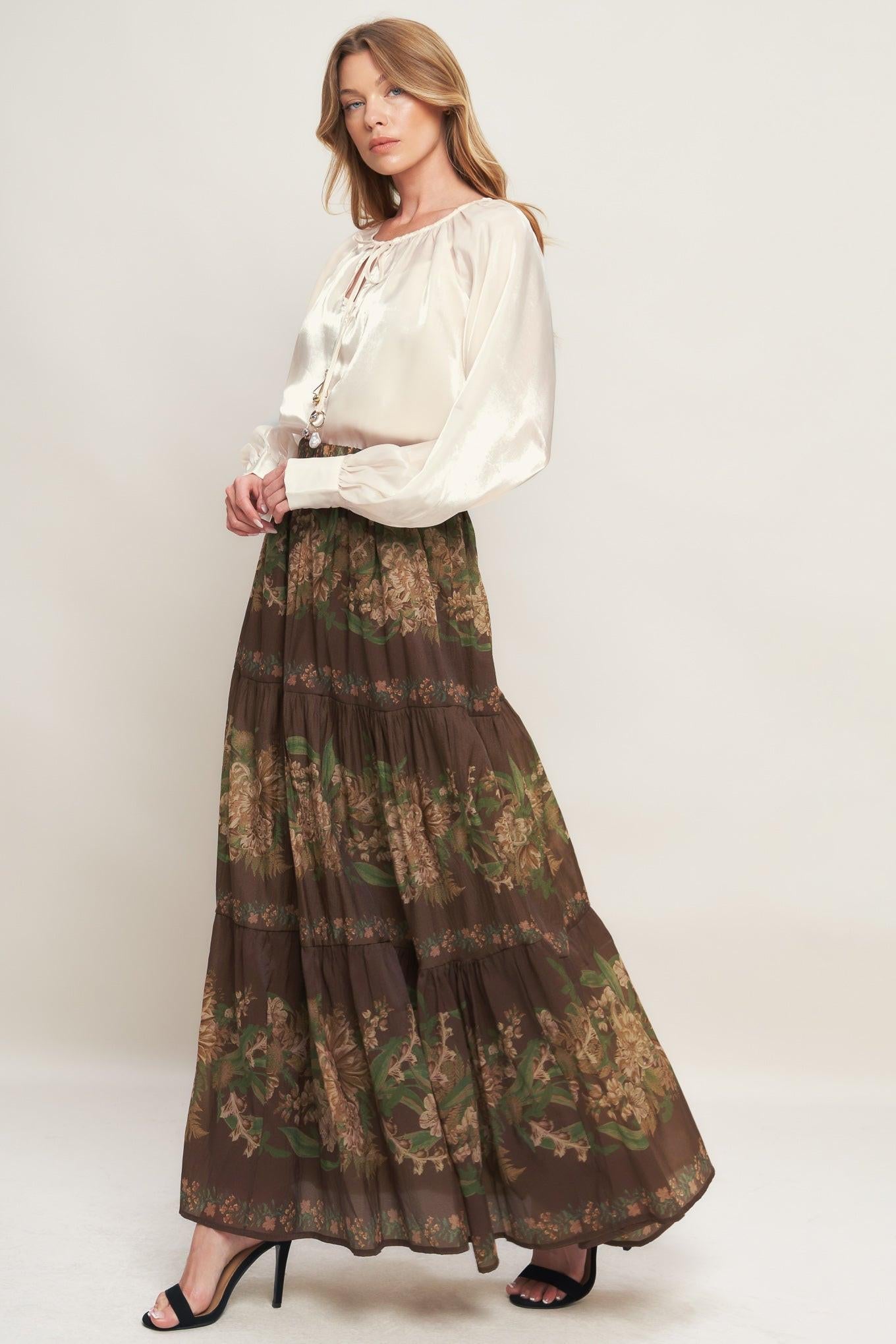 CELEBRITY MOMENT WOVEN MAXI SKIRT Flying Tomato