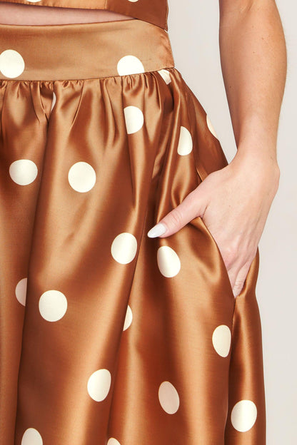 CHIC POLKA FLOW WOVEN FULL MAXI SKIRT Flying Tomato